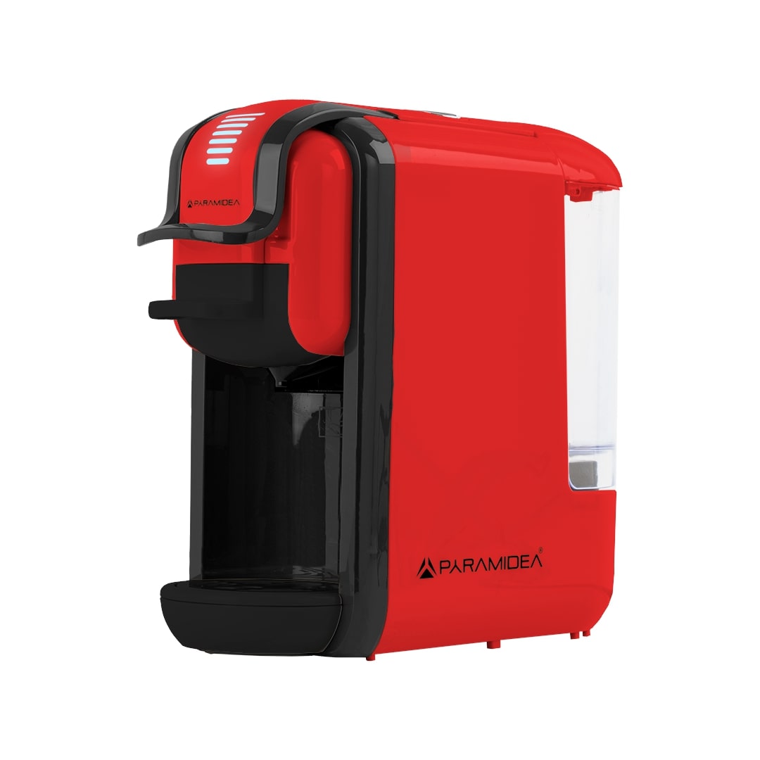 PYRAMIDEA Macchina per Caffè 3 in 1 Digitale Compatibile con Nespresso Dolcegusto e Cialde Bevande Fredde da 0,6L Rosso ICP311RPLUS